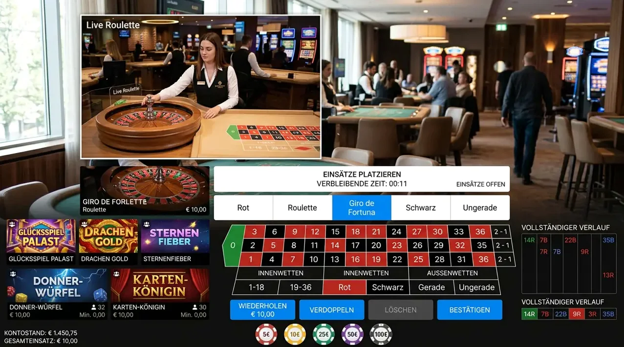 Live Casino — Auswahl bei Marvel
